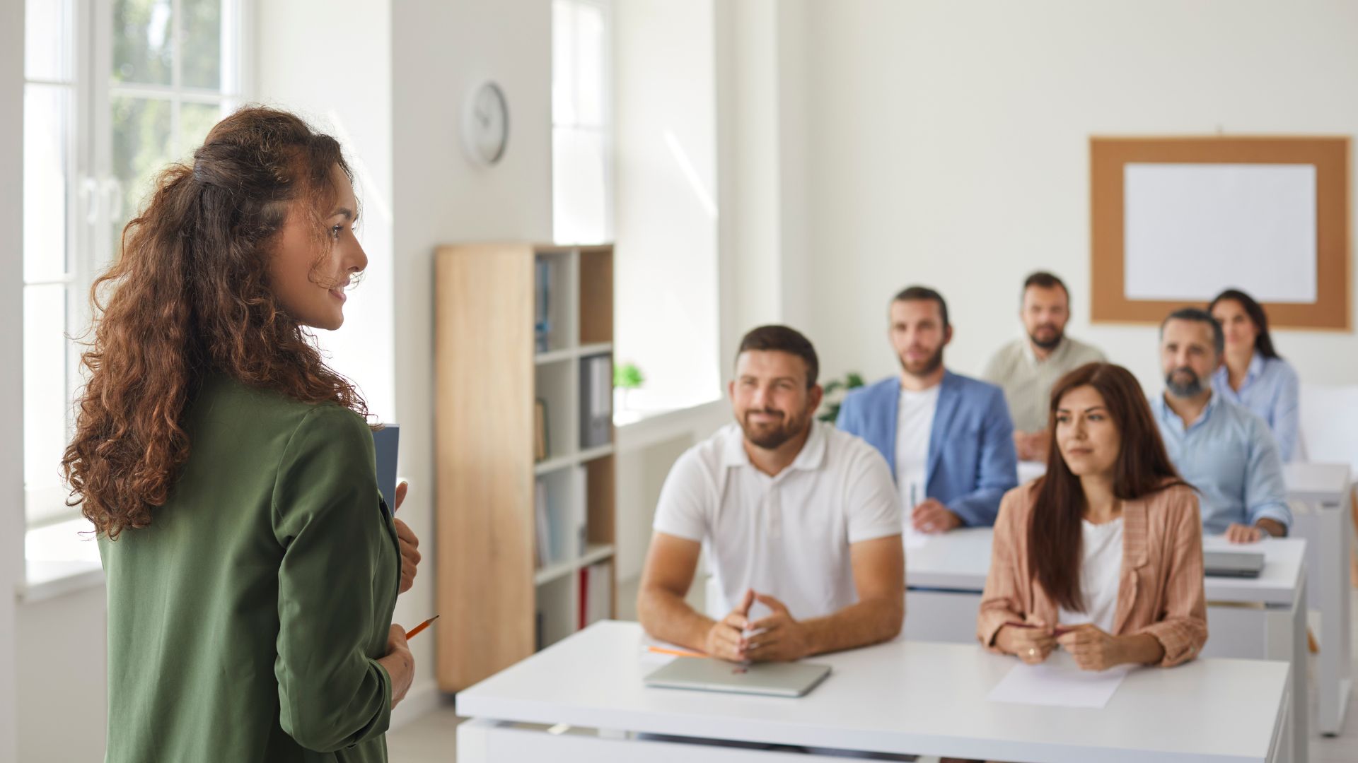 Instructor Teaching Adult Students in Classroom