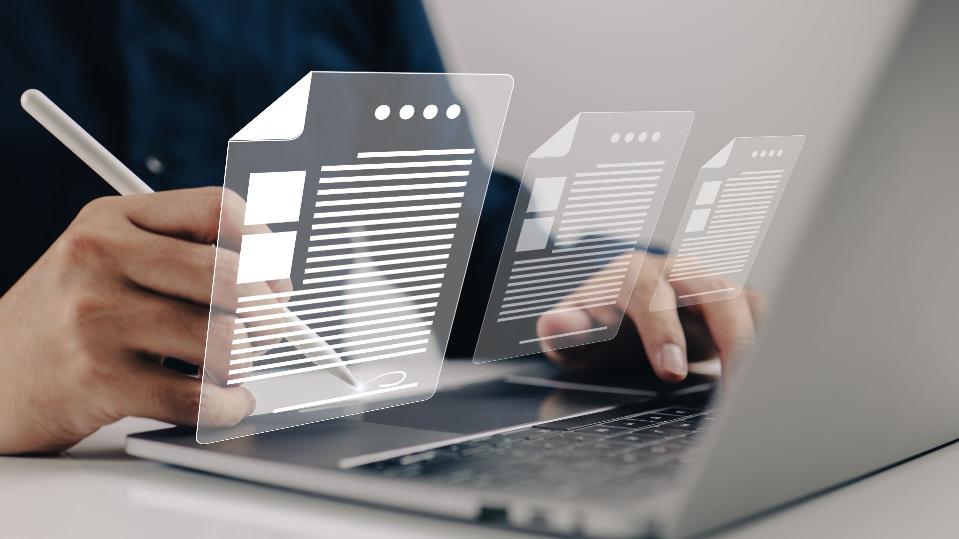 Digital Document Editing On A Laptop